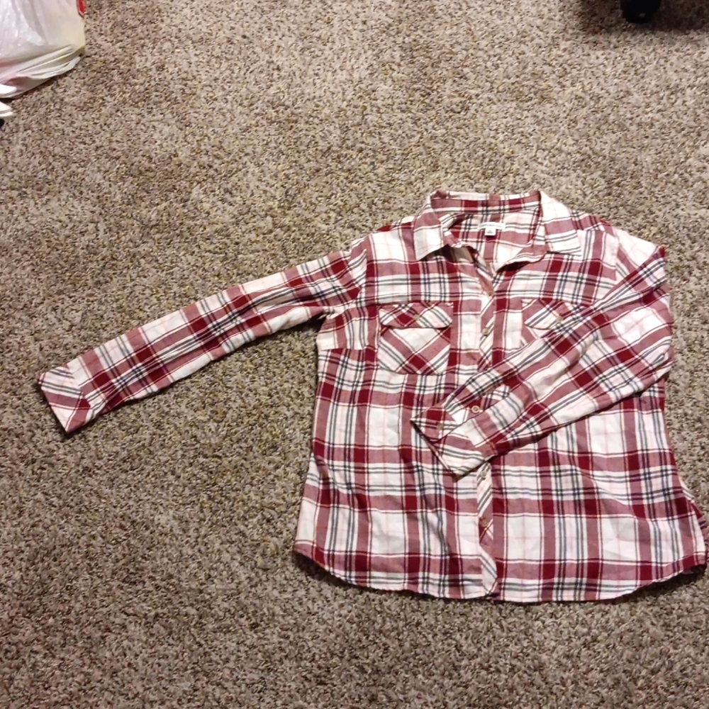 Croft & Barrow XL Red Plaid Button Up Shirt